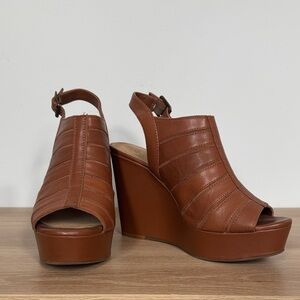 Gianni Bini Brown Wedge Sandals